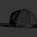 Stylish Trucker Hat With Mesh Back And Dark Abstract Pattern For Casual Daily Wear