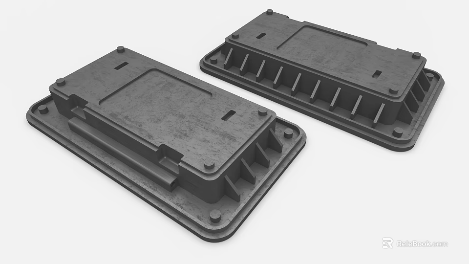 Industrial Equipment Mechanical Parts With Metal Structure And Bolt Fixing Design 3d model 