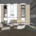 Modern reception area 3d model