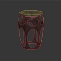 Modern Minimalist Stool With Round Textured Seat And Hollowed Out Design