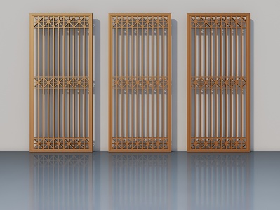 New Chinese-style Ornaments Screen Flower Screen Partition Ornaments 3d model