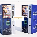 Blue Ice Coffee Vending Machines With Public Accessible Design And Refreshment Options 3d model