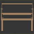 Orange Metal Stand With Grid Tray And Elevated Frame Structure Design