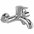 Modern Polished Chrome Bathroom Faucet With Single Handle Wall Mount Design