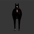 Realistic Gray Horse with White Hooves and White Forehead Mark on Black Background
