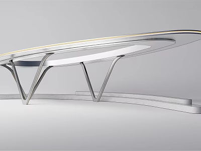 Modern Pergola Design With Curved Metal Roof And Sleek Support Structure 3d model