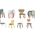 Cute Animal Shaped Children's Chairs With Wooden Legs And Colorful Designs For Kids