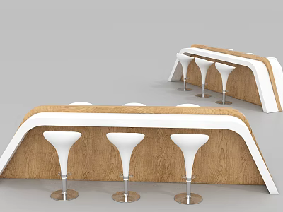 Modern Bar Chair Combination 3d model