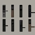 Password lock fingerprint lock anti-theft door password lock smart lock door handle anti-theft door lock entry door lock 3d model