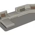 Multi-person sofa double sofa 3d model