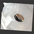 Construction Material Bag With Blue Label And Spilled Powder On Concrete Platform