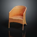 Modern Wicker Outdoor Chair With Armrest And Natural Color Design
