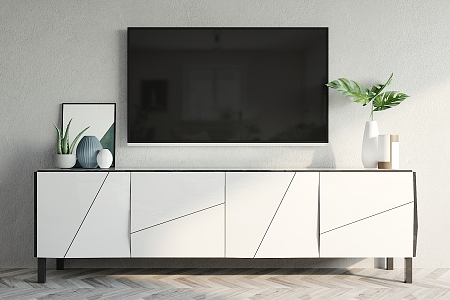 Modern TV Cabinet Simple TV Cabinet Ornaments Combination 3d model