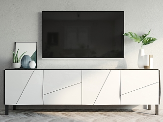 Modern TV Cabinet Simple TV Cabinet Ornaments Combination 3d model