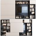 Modern TV Background Cabinet TV Cabinet Bookcase TV 3d model