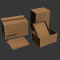 Open and Closed Cardboard Boxes with Stacked Sheets for Daily Household Storage