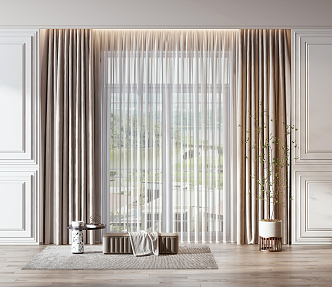 Modern Curtains 3d model