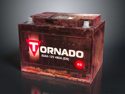 Tornado Car Battery 12V 40Ah EN G2 High Performance Auto Part 3d model