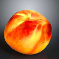 Fresh Ripe Peach With Orange Red And Yellow Skin Juicy And Delicious On Black Background
