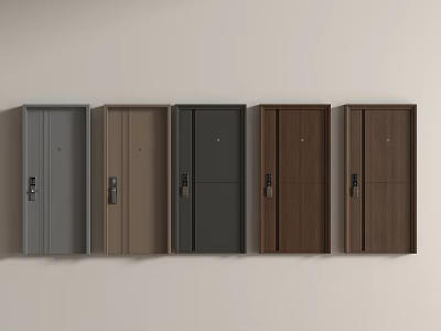 Modern single door entry anti-theft entry large password lock fingerprint lock security 3d model