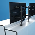 Modern Surveillance Control Room With Multiple Screens White Cabinets And Reflective Floor