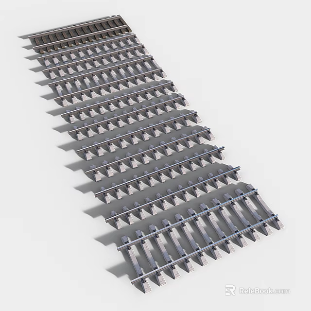 Road Facilities with Neatly Arranged Metal Grilles for Road Drainage System 3d model 