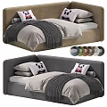 Comfortable Modern Soft Upholstered Kids Bed With Cute Panda Pillows And Multiple Color Choices