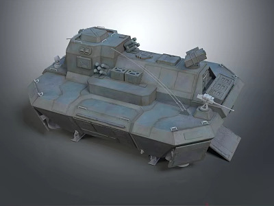Military Armored Vehicle With Tracked Chassis And Mounted Weapon Systems 3d model