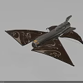 Cosmic Exploration Aerospace Craft Featuring Artistic Patterned Wings And Metallic Design