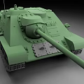 Detailed Green Tank 3D Model With Long Cannon Tracks Turret And Armor Design