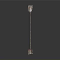 Ancient Bronze Weapon With Decorative Ends And Rusty Surface On Dark Background