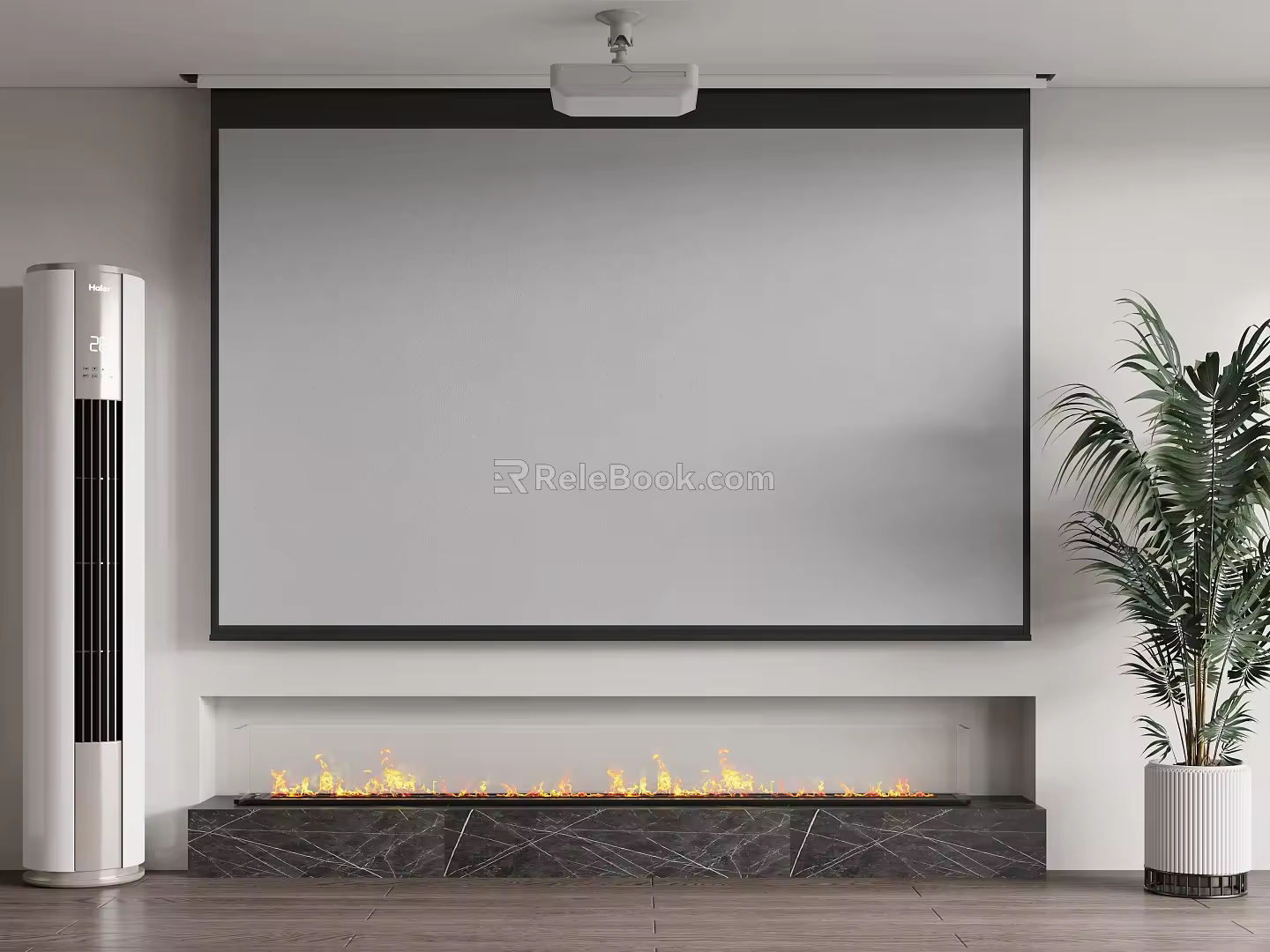 Modern Projector Projection Curtain 3d model