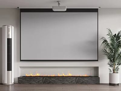 Indoor Projection Monitoring System With HD Camera And Large Display Screen Setup 3d model