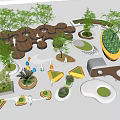 Modern Tree Pool Landscape Tree Pool 3d model