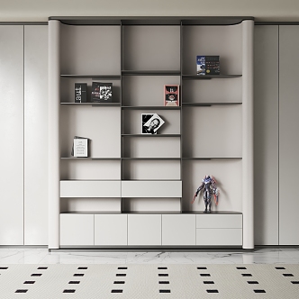 Modern bookcase 3d model