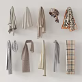 Various Scarves Display With Different Colors Patterns And Styles Hanging On Wall