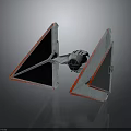 Futuristic Spacecraft With Triangular Wings And Red Accents For Space Exploration 3d model