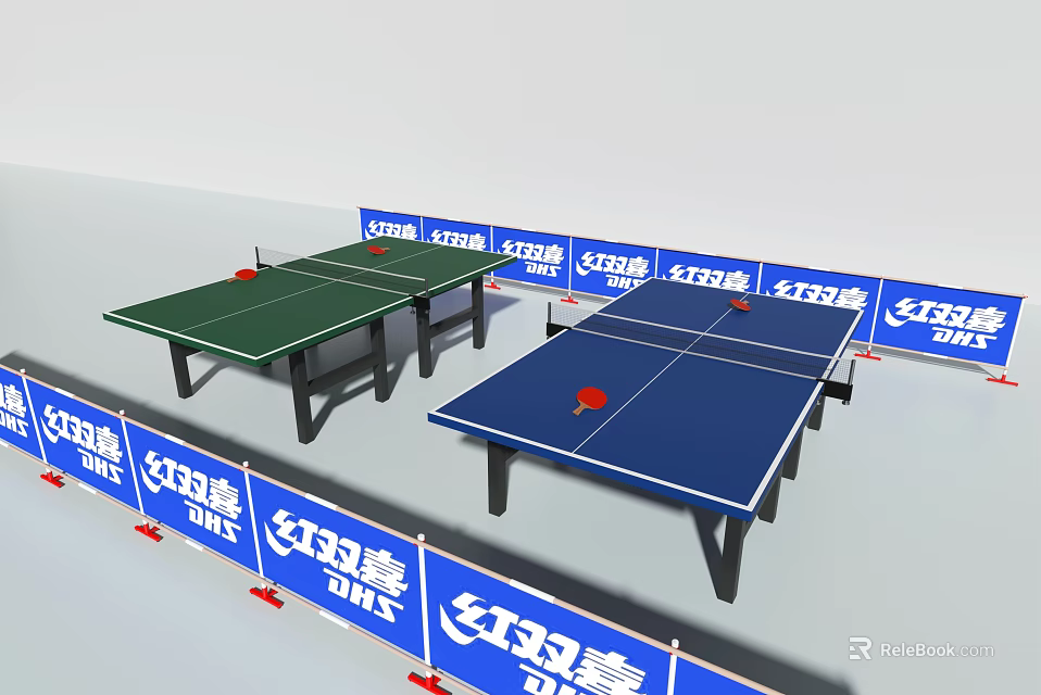DHS Green And Blue Ping Pong Tables For Training High Quality Sports Equipment 3d model 