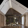 Modern Study Room Interior With Wooden Bookshelves Ceiling Light Strips Desk Chair And Window