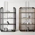 Modern Bookshelf Design With Metal Frame Layered Shelves Decorative Ornaments And Books
