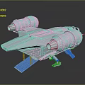 Detailed Futuristic Spacecraft 3D Model With Dual Thrusters And Aerodynamic Structure For Modern Space Missions