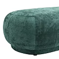 Modern Teal Velvet and Brown Teddy Fabric Ottoman with Round Shape for Home Decor