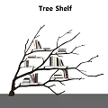Tree Shelf with Branch Like Structure for Storing Books in Modern Interior Decor 3d model