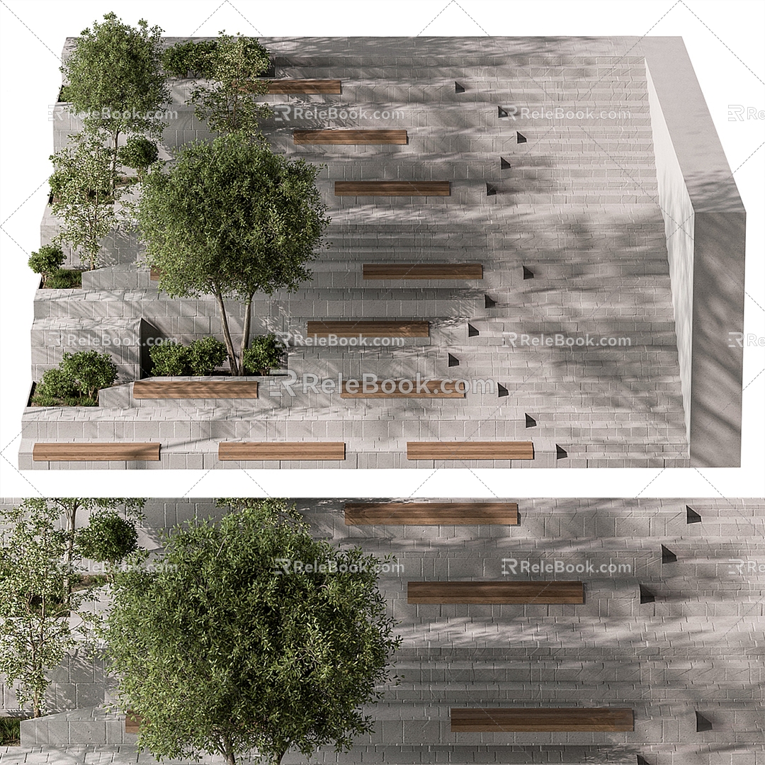 Modern Stairs Outdoor Urban Stairs Landscape 3d model