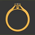 Elegant Gold Ring Featuring Sparkling Diamond For Classic Fashion Jewelry Accessory