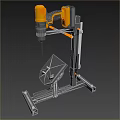 Industrial Yellow Electric Drill Mounted On Metal Stand With Base Workbench