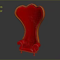 Red High Back Single Sofa With Diamond Pattern Velvet Upholstery And Wooden Trim