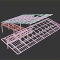 Modern White Building Frame Structure With Grid Design Architectural Model