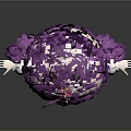 Cartoon Child With Purple Hair Pigtails Blue Eyes White Top And Pink Skirt Arms Outstretched