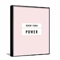 Minimalist Motivational Framed Wall Art Print With Hustle Hard Girl Text